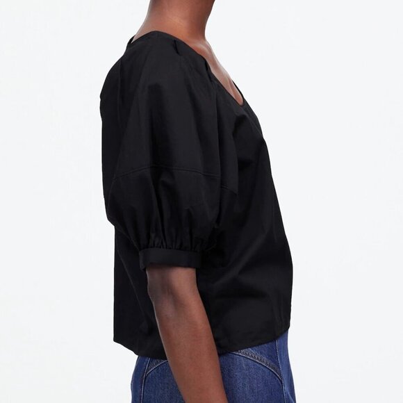 Madewell Relaxed Scoopneck Short-Sleeve Top Black Size S NWT - Picture 2 of 8